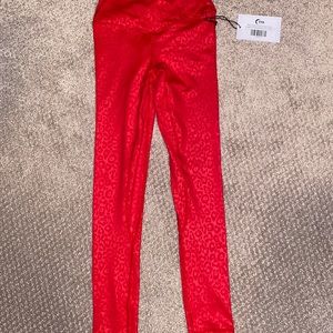 Zyia Red Leopard Scrunch Light n Tight Hi-Rise 7/8